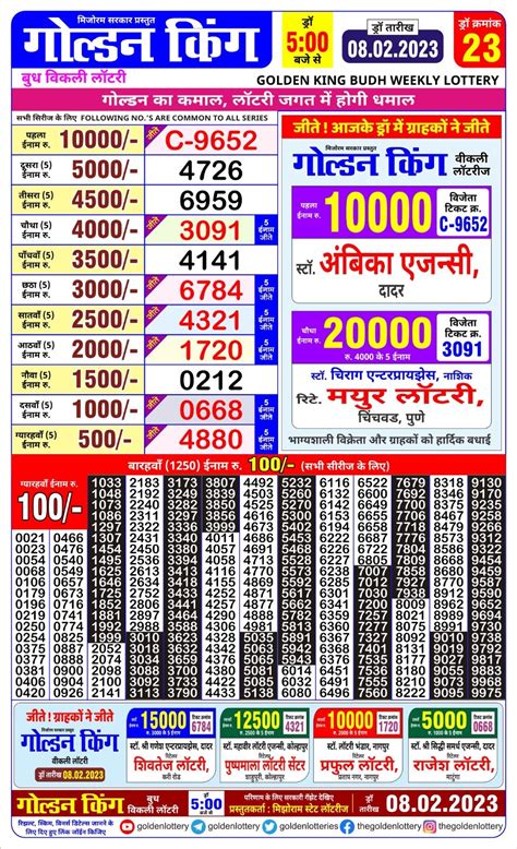 golden king budh weekly lottery|@goldenlotteries .